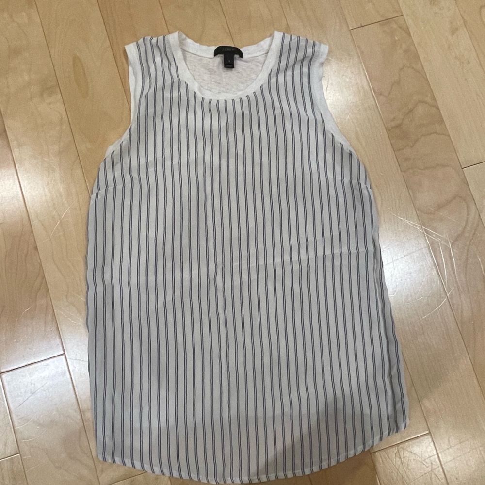 J. Crew Mixed Fabric Stripped Sleeveless Top (size: S)